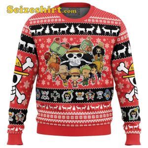 Chibi Straw Hat Pirates One Piece Ugly Anime Christmas Sweater