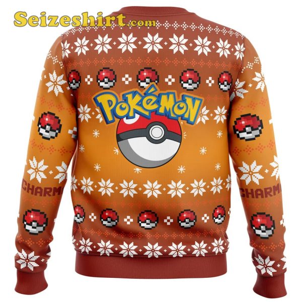 Christmas Charmander Pokemon Ugly Sweater, Holiday Sweater