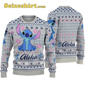 Christmas Gray Sweater Stitch Disney Aloha