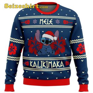 Christmas Navy Blue And Red Stitch Sweater Party
