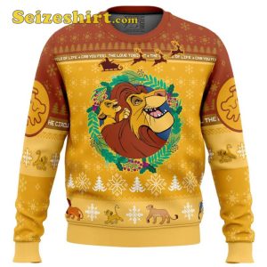 Christmas The Lion King Disney Ugly Christmas Sweater V Neck Sweater