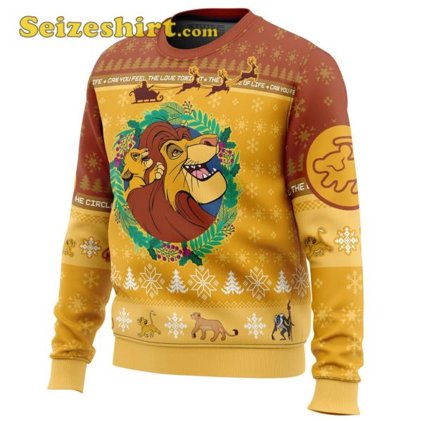 Christmas The Lion King Disney Ugly Christmas Sweater V Neck Sweater