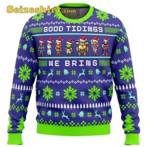 Chrono Trigger Good Tidings We Bring Ugly Christmas Green Sweater
