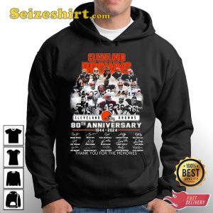Cleveland Browns 80th Anniversary 1944 vs 2024 Thank You For The Memories Shirt Hoodie