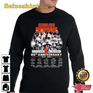 Cleveland Browns 80th Anniversary 1944 vs 2024 Thank You For The Memories Shirt Hoodie
