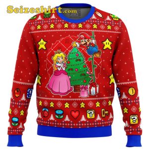 Come and See the Christmas Tree Super Mario Ugly Christmas Sweater, Fuzzy Sweater