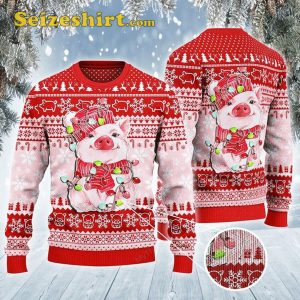 Cute Pig In Winter Clothes 3D Movie Ugly Christmas Sweater