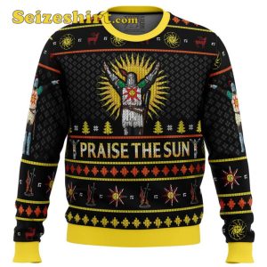 Dark Souls Praise the Sun Ugly Christmas Mens Ugly Sweater