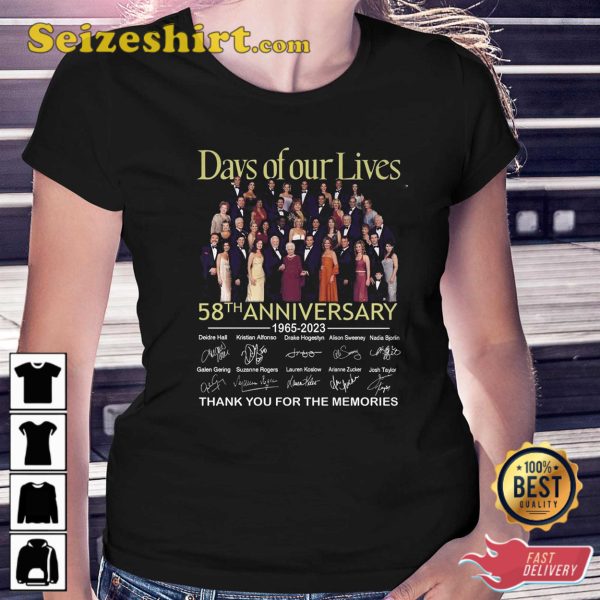 Days Of Our Lives 58th Anniversary 1965 vs 2023 Thank You For The Memories Hoodie, Shirts