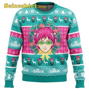 Design Sweats, Christmas at School Saiki Kusuo no Psi-nan Ugly Christmas Sweater