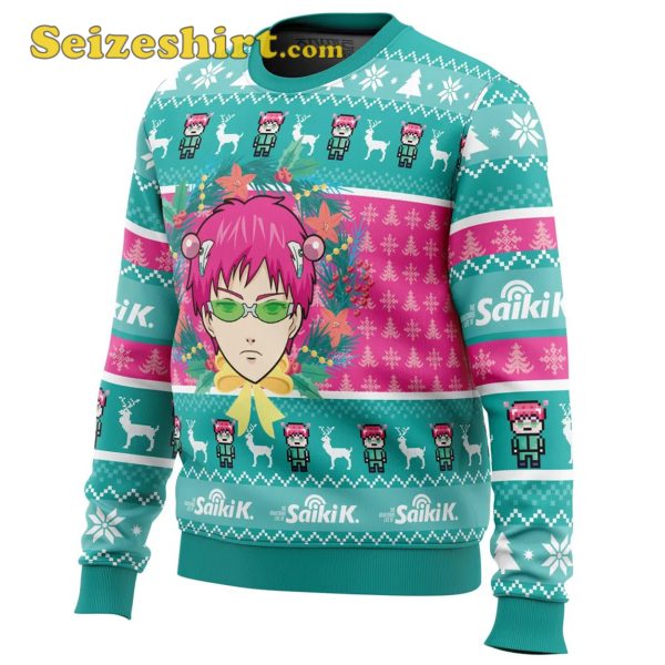 Design Sweats, Christmas at School Saiki Kusuo no Psi-nan Ugly Christmas Sweater