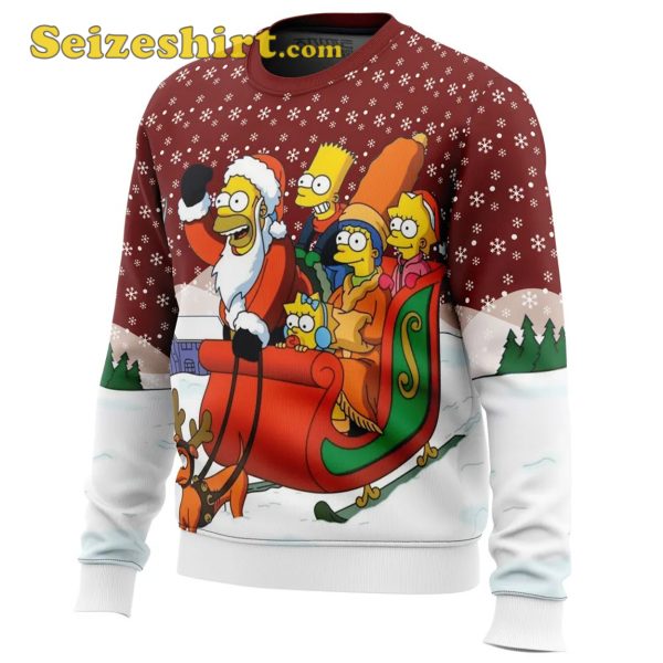 Design Sweats Dashing Through the Snow The Simpsons Ugly Christmas