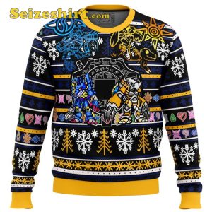 Digimon Mens Christmas Sweater