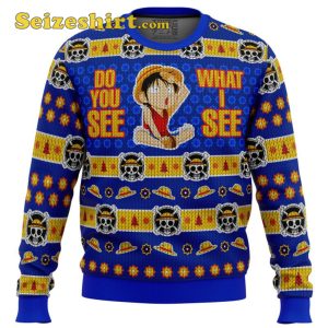 Do You See What I See Monkey D Luffy One Piece Ugly Sweater