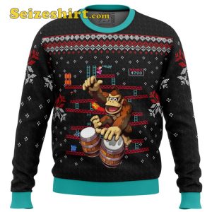 Donkey Kong Drums Ugly Sweater