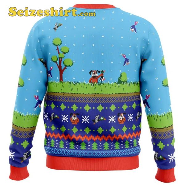 Festive Duck Hunt Ugly V Neck Sweater