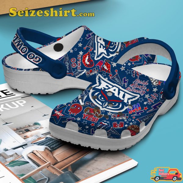 Florida Atlantic Owlscrocs Blue Clogs Crocband Shoes