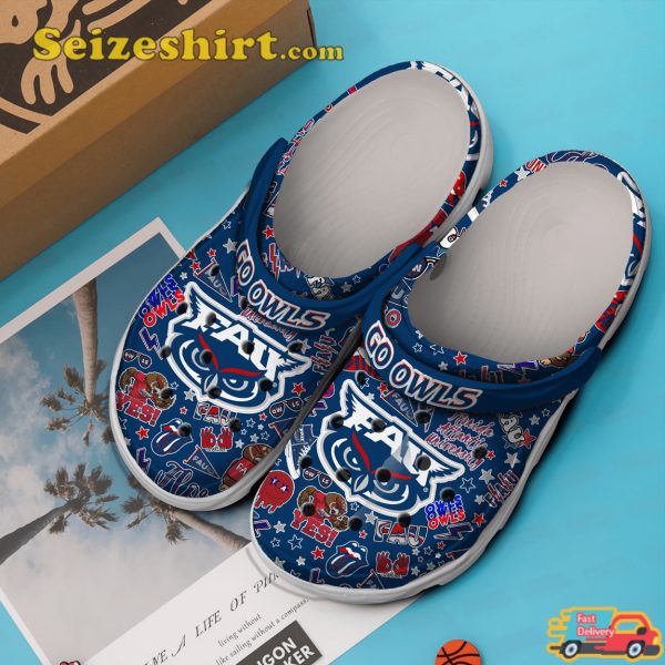 Florida Atlantic Owlscrocs Blue Clogs Crocband Shoes