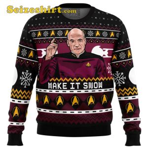 Hoodie Sweater Captain Picard Star Trek Ugly Christmas Sweater