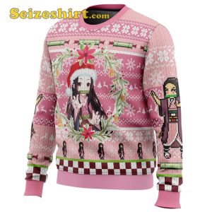 Hot Pink Sweater Nezuko Kamado Demon Slayer Ugly Christmas