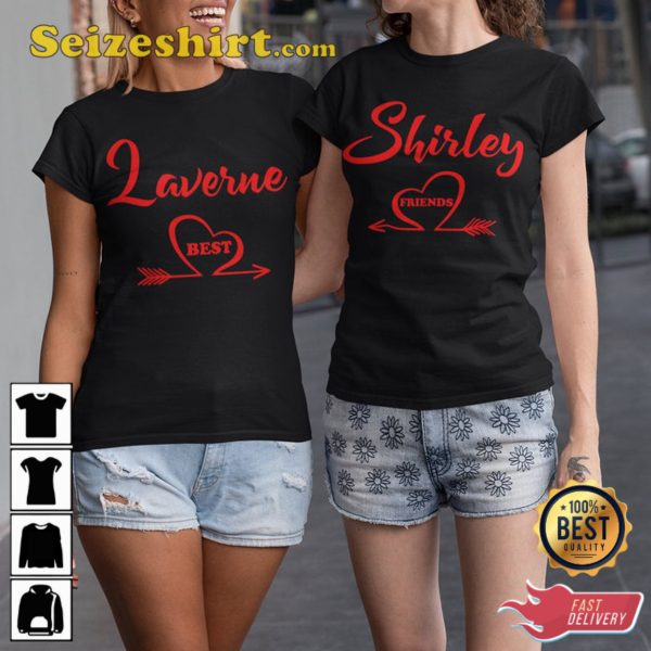 Laverne and Shirley Shirt Set, Best friend Shirt Set, Best friend shirts, Gift for friend
