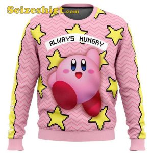 Light Pink Kirby Sweater With Yellow Stars