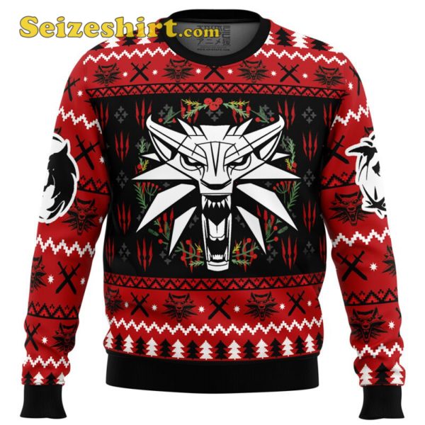 Mens V Neck Sweater Christmas Monster The Witcher Ugly Christmas