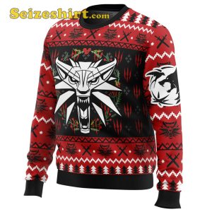 Mens V Neck Sweater Christmas Monster The Witcher Ugly Christmas