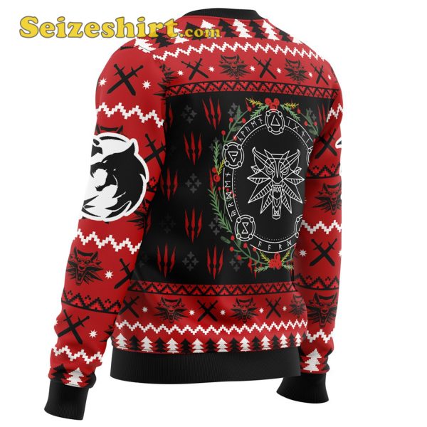 Mens V Neck Sweater Christmas Monster The Witcher Ugly Christmas