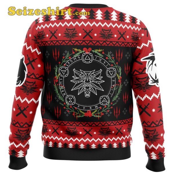 Mens V Neck Sweater Christmas Monster The Witcher Ugly Christmas