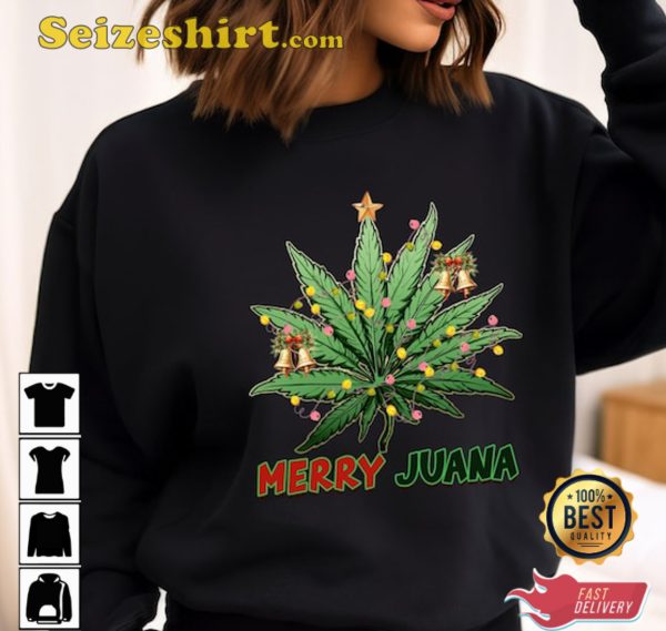 Merry Juana Pothead Christmas Sweater, Cannabis Christmas T-shirt