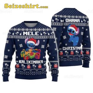 Navy Blue Sweater Stitch Disney Christmas Gift