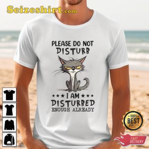 Please Do not Disturb I am Disturbed Enough Already T-Shirt, Cat Lovers Shirt, Animal Jokes Tee, Sarcastic Tee, Sarcasm Lovers, Funny Quote
