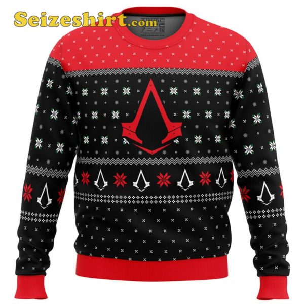 Red Sweater Assassins Creed Assassin Insignia Symbol Ugly Christmas