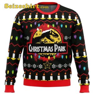 Red Sweater Christmas Park Ugly Gift For Men