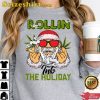 Rollin Into The Holidays Shirt, Santa Smoke Weed Tee, Weed Xmas Tee, Christmas Family Shirt, Funny Christmas Shirt, Christmas Holiday Shirt