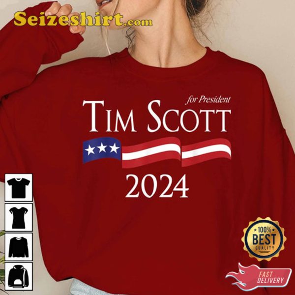 Tim Scott for President Shirt, Tim Scott 2024 For President Election Campaign US Flag Tshirt, Sweatshirt