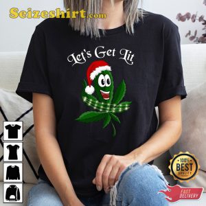 Weed Christmas Shirt, Santa Cannabis T-Shirt, Holiday Marijuana Tshirt, Weed Leaf Xmas Shirt