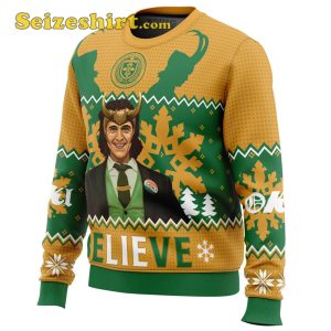 Yellow Sweater Believe Loki Marvel Ugly Christmas
