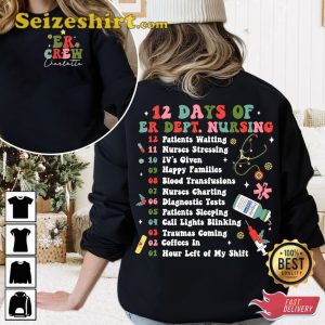 12 Days Of Emergency Department Christmas Shirt Christmas Gift For Nurse