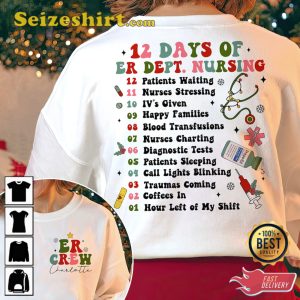 12 Days Of Emergency Department Christmas Shirt Christmas Gift For Nurse