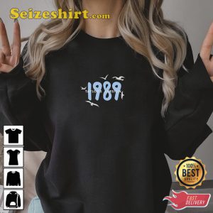Embroidered 1989 TS Sweatshirt, Unisex Sweatshirt 1989 Light Blue Swiftie Merch