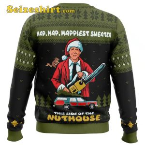 Happiest Sweater Of The Nuthouse NLCV PC Mens Ugly Christmas Sweater