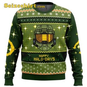 Happy Halo Days Halo Ugly Sweater Seizeshirt