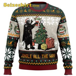Jingle All The Way Mandalorian Star Wars V Neck Sweater
