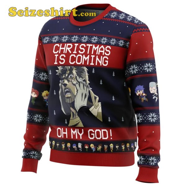 Jojo’s Bizarre Adventure Joseph Joestar Oh My God Ugly V Neck Sweater