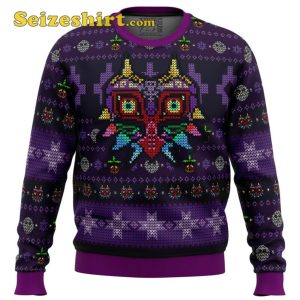 Majoras Mask Seamless Pattern Legend of Zelda Boys Christmas Sweater