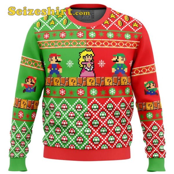 Mario Bros Boys Christmas Sweater