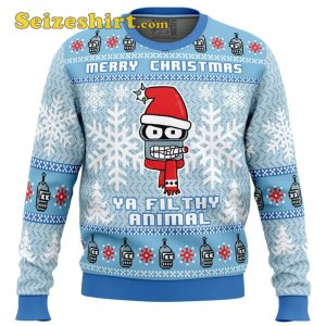 Merry Christmas Ya Filthy Animal Futurama Boys Christmas Sweater