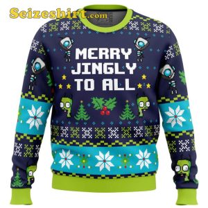 Merry Jingly Invader Zim Boys Christmas Sweater